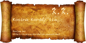Kosina Kordélia névjegykártya